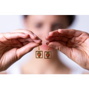 PIROS ORR fülbevaló - lány bohóc